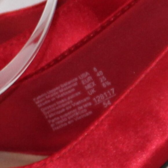 NWOT Fioni Night Red Satin Peep Toe Platform Sling Back Heels - Picture 7 of 13